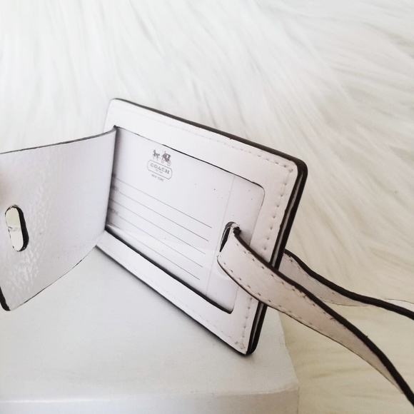 Coach Handbags - Coach | White Leather Luggage ID Tag